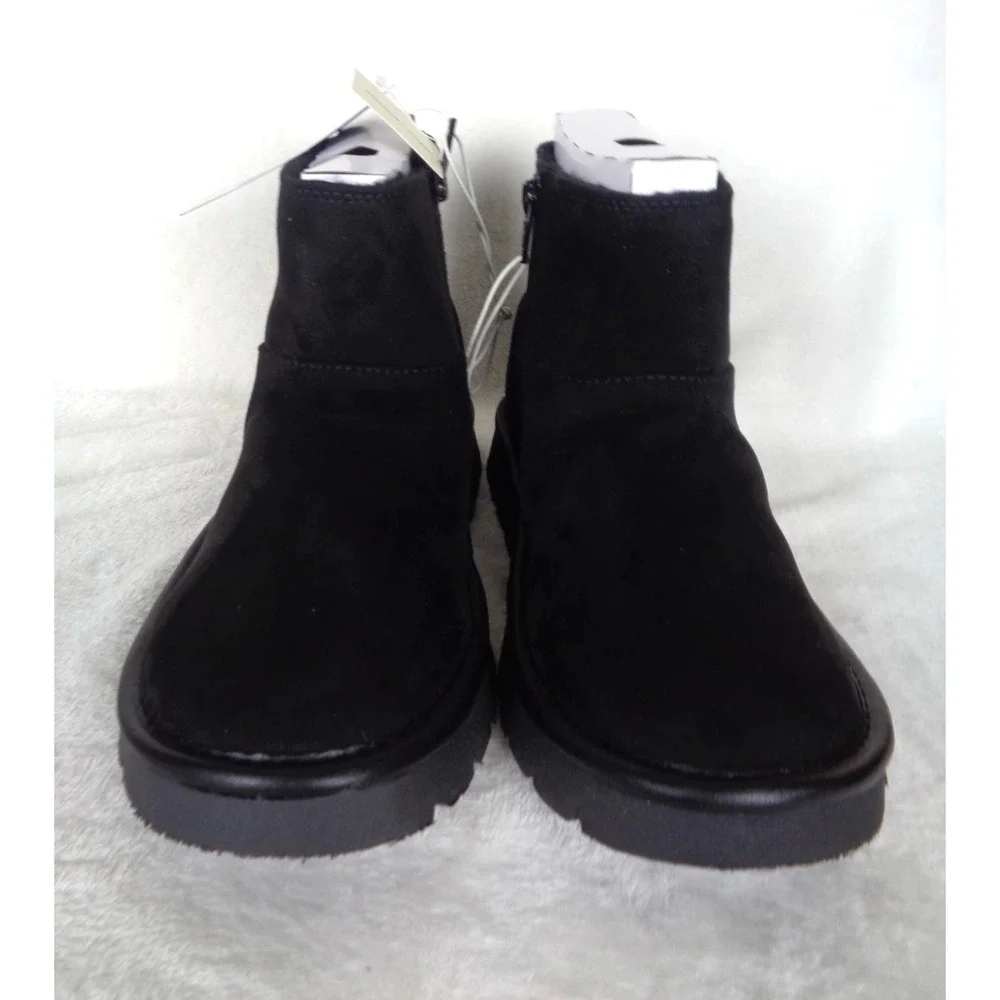 Universal Thread May‎ Suede Boots Size 6 Black Shearling Lining Memory Foam